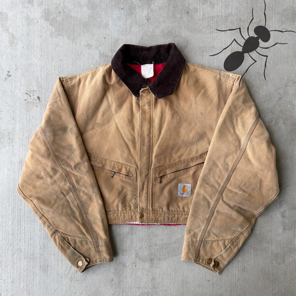 Carhartt brown cropped Detroit style work wear jacket